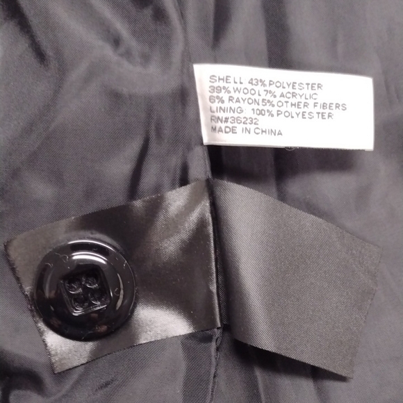 Liz Claiborne Gray Hooded Trench Coat 43%Polyester 39%Wool 6%Rayon - Picture 14 of 16